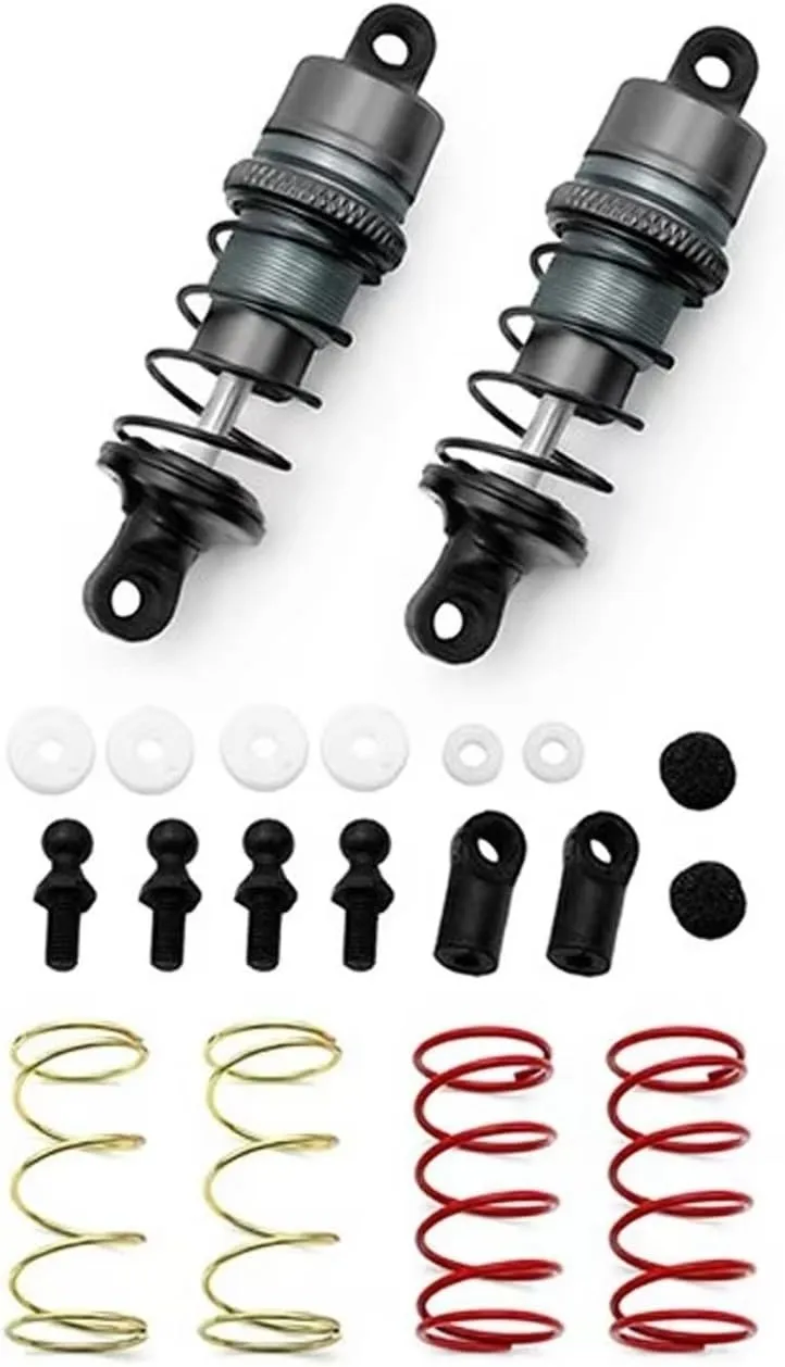 Rc Damper Shock Absorber 1/10 1Pair 63mm Of Metal Hydraulic Shock Absorbers Sky Blue RC Remote Control Car Flat For Racing Drift Parts Accessories Upgrade Replacement(Gray)
