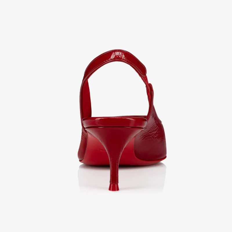 Red Patent Leather Pointed-Toe Pumps