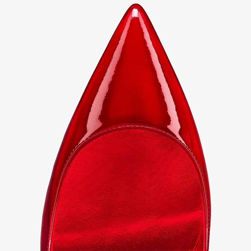 Red Patent Stiletto Pump Sparkling Sole