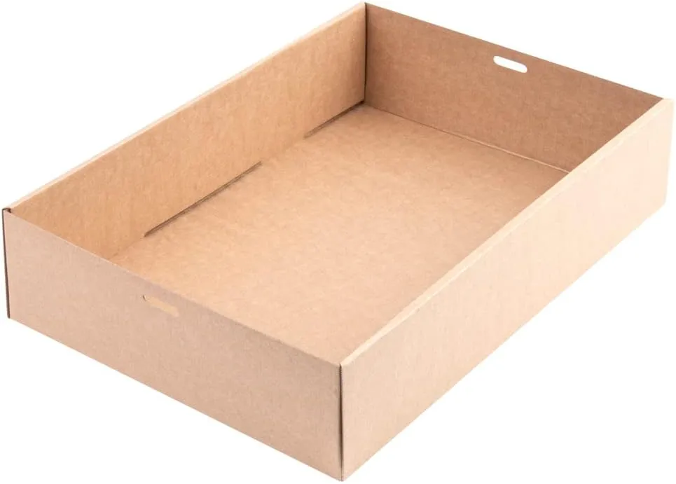 Restaurantware Cater Tek 14.3 x 10 x 3.2 Inch Baked Goods Boxes 100 Insert Tab Lock Window Pastry Boxes - Window Lids Easy Assembly Kraft Paper Catering Boxes For Charcuterie Or Cupcakes