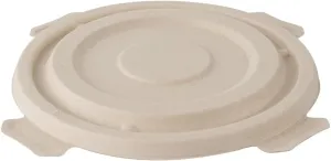 Restaurantware LIDS ONLY: Pulp Tek Lids For Bagasse Bowls 100 Disposable Lids For Sugarcane Bowls - Made From Sugarcane Fibers Bowls Sold Separately Brown Bagasse Lids For Disposable Hot Bowls