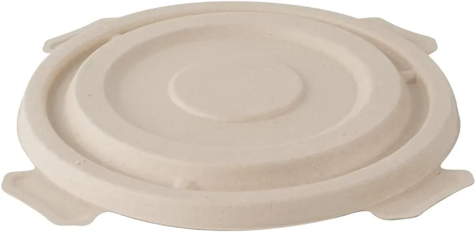 Restaurantware LIDS ONLY: Pulp Tek Lids For Bagasse Bowls 100 Disposable Lids For Sugarcane Bowls - Made From Sugarcane Fibers Bowls Sold Separately Brown Bagasse Lids For Disposable Hot Bowls