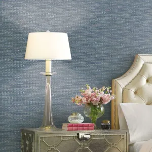 RoomMates Waverly RMK11893RL Tabby Peel and Stick Wallpaper (18 in x 18.86 ft) – Easy Application, No Sticky Residue – Blue and Taupe