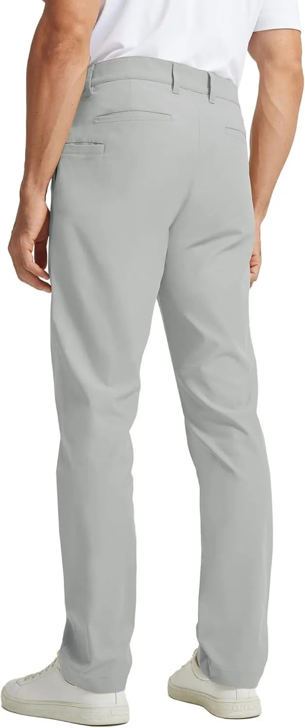 Rouen Golf Pants Men 8 Pockets Water Resistant Flat Front - 30"/32"/34" Chino Dress Pants Lightweight Stretch Casual Trousers