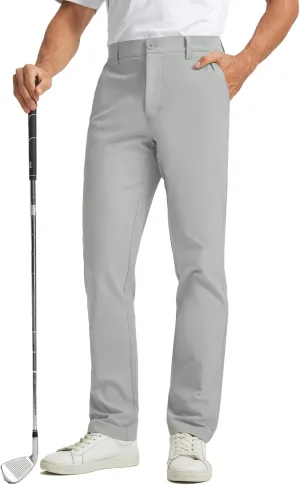 Rouen Golf Pants Men 8 Pockets Water Resistant Flat Front - 30"/32"/34" Chino Dress Pants Lightweight Stretch Casual Trousers