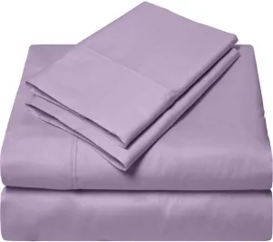 RRlinen 4PCs Twin Size Bed Sheet Set 800 Thread Count 100% Cotton Sheet Set Long-Staple Cotton Best-Bedding Sheets for Bed, Soft & Silky Fits Mattress Upto 14'' Deep Pocket (Lavender, Twin)