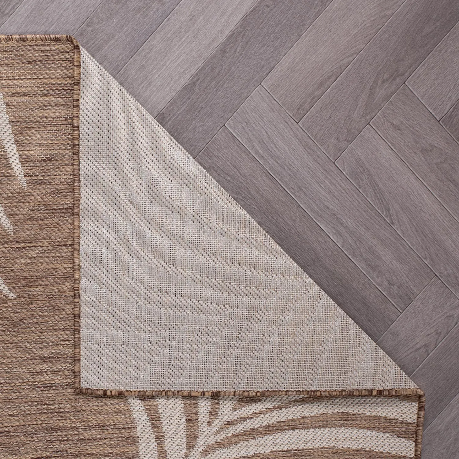 Rugshop Contemporary Palm Leaves Textured Flat Weave Easy Cleaning Outdoor Rugs for Deck,Patio,Backyard Indoor/Outdoor Runner Rug 2' x 7' Brown