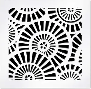 SABA Home Decor Air Vent Cover Grille - Acrylic Plexiglass 6 x 6 Duct Opening (8 x 8 Overall) White Finish Decorative Register Covers for Walls and Ceilings, Waterwheel