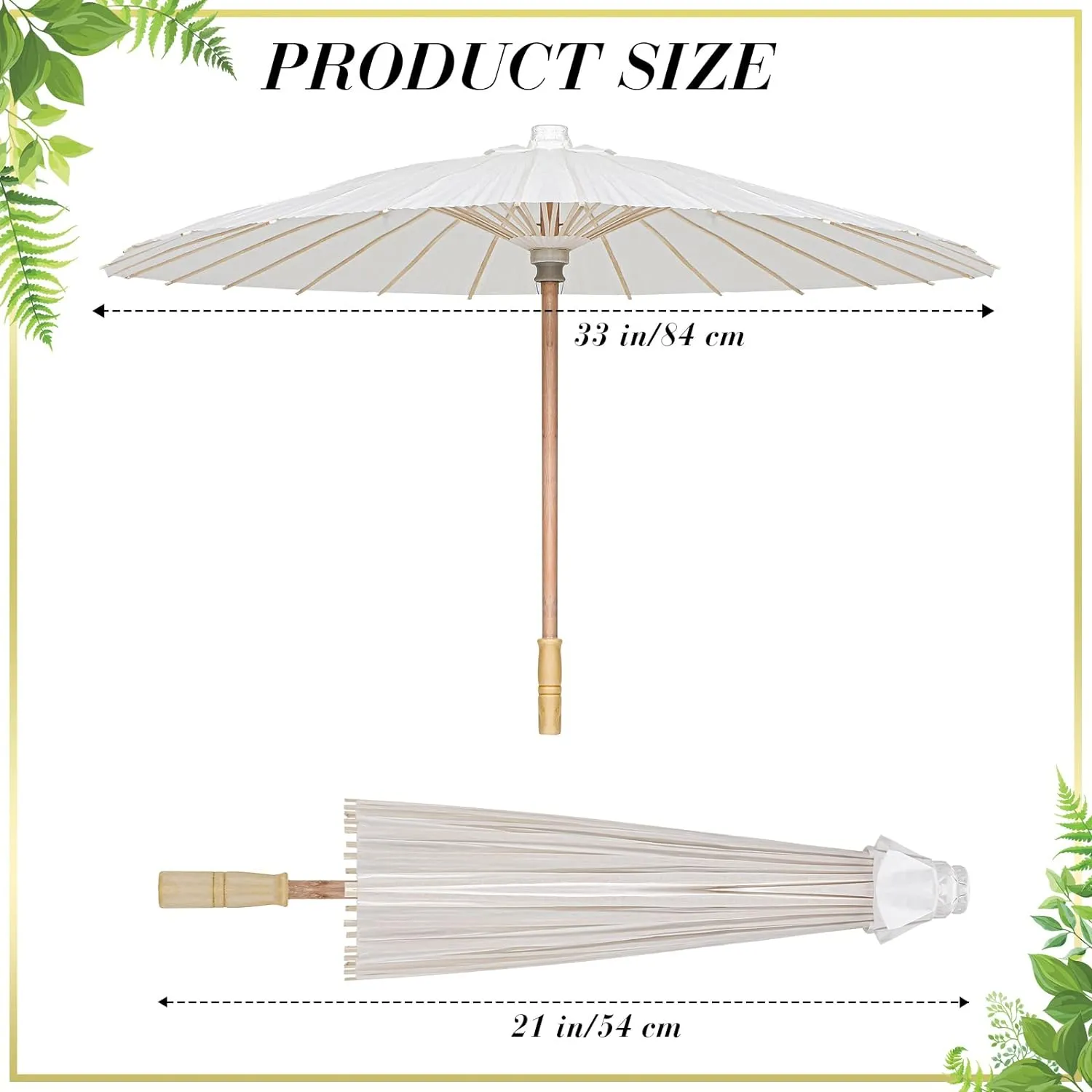 Sadnyy 33 Inches Paper Umbrellas Paper Decorative Chinese Japanese Parasol Umbrella DIY Oiled Painting Umbrellas Crafts for Wedding Bridal Party Decor(White,6 Pack)