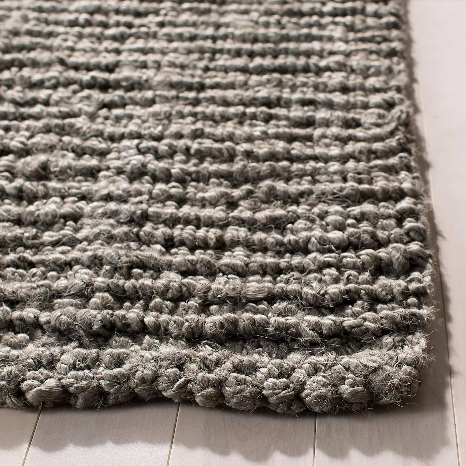 SAFAVIEH Natural Fiber Collection Runner Rug - 2'6" x 6', Light Grey, Handmade Chunky Textured Jute 0.75-inch Thick, Ideal for High Traffic Areas in Living Room, Bedroom (NF447G)