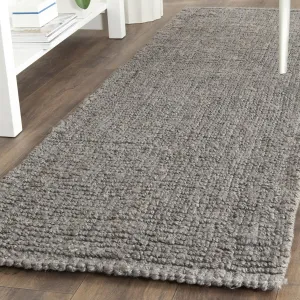 SAFAVIEH Natural Fiber Collection Runner Rug - 2'6" x 6', Light Grey, Handmade Chunky Textured Jute 0.75-inch Thick, Ideal for High Traffic Areas in Living Room, Bedroom (NF447G)