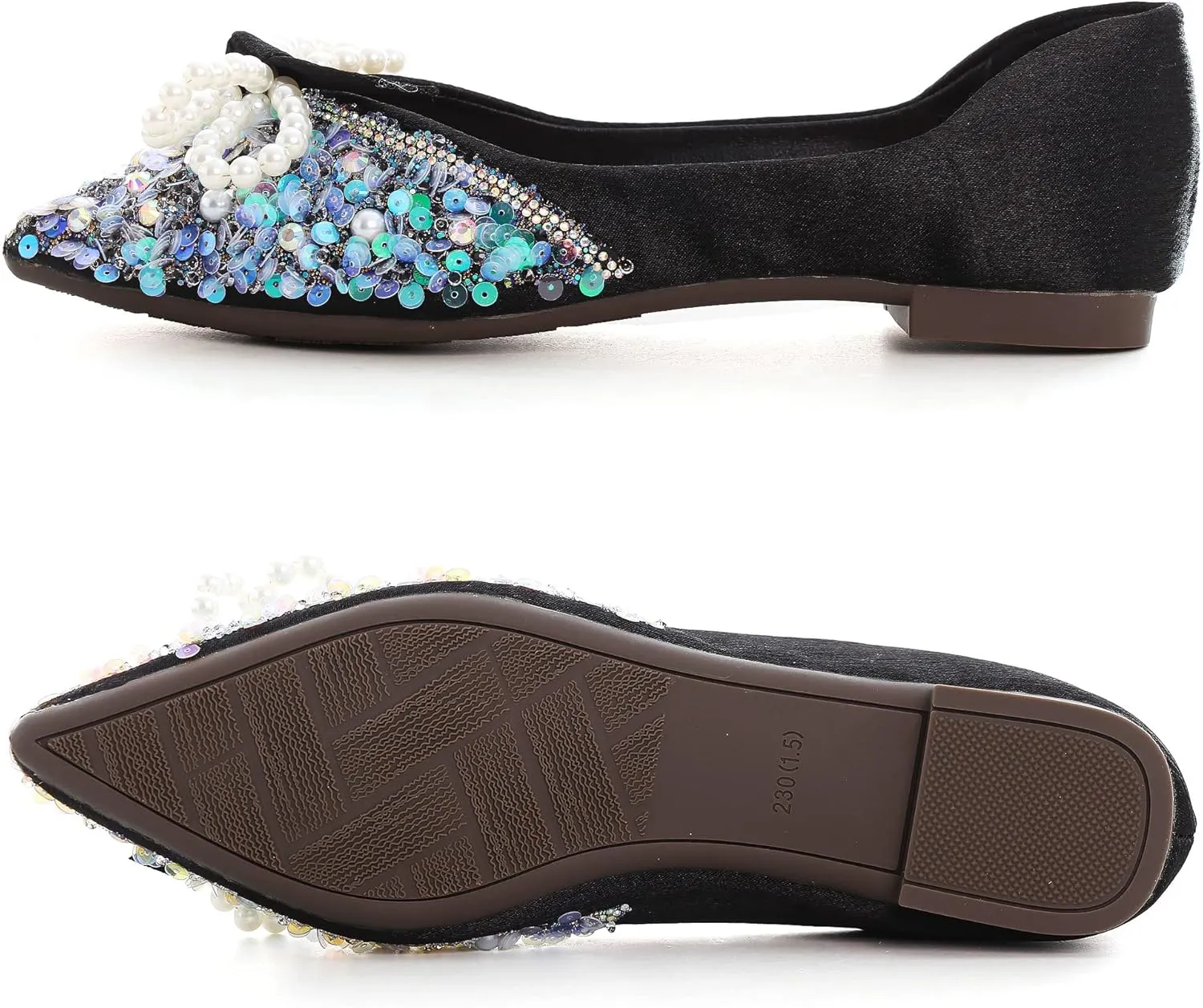 SAILING LU Dressy Shoes for Women Pointed Toe Bowknot Ballet Flats Comfortable Light Weight Slip on Walking Loafers