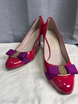 Salvatore Ferragamo Vara Bow Red Pumps Size 7.5