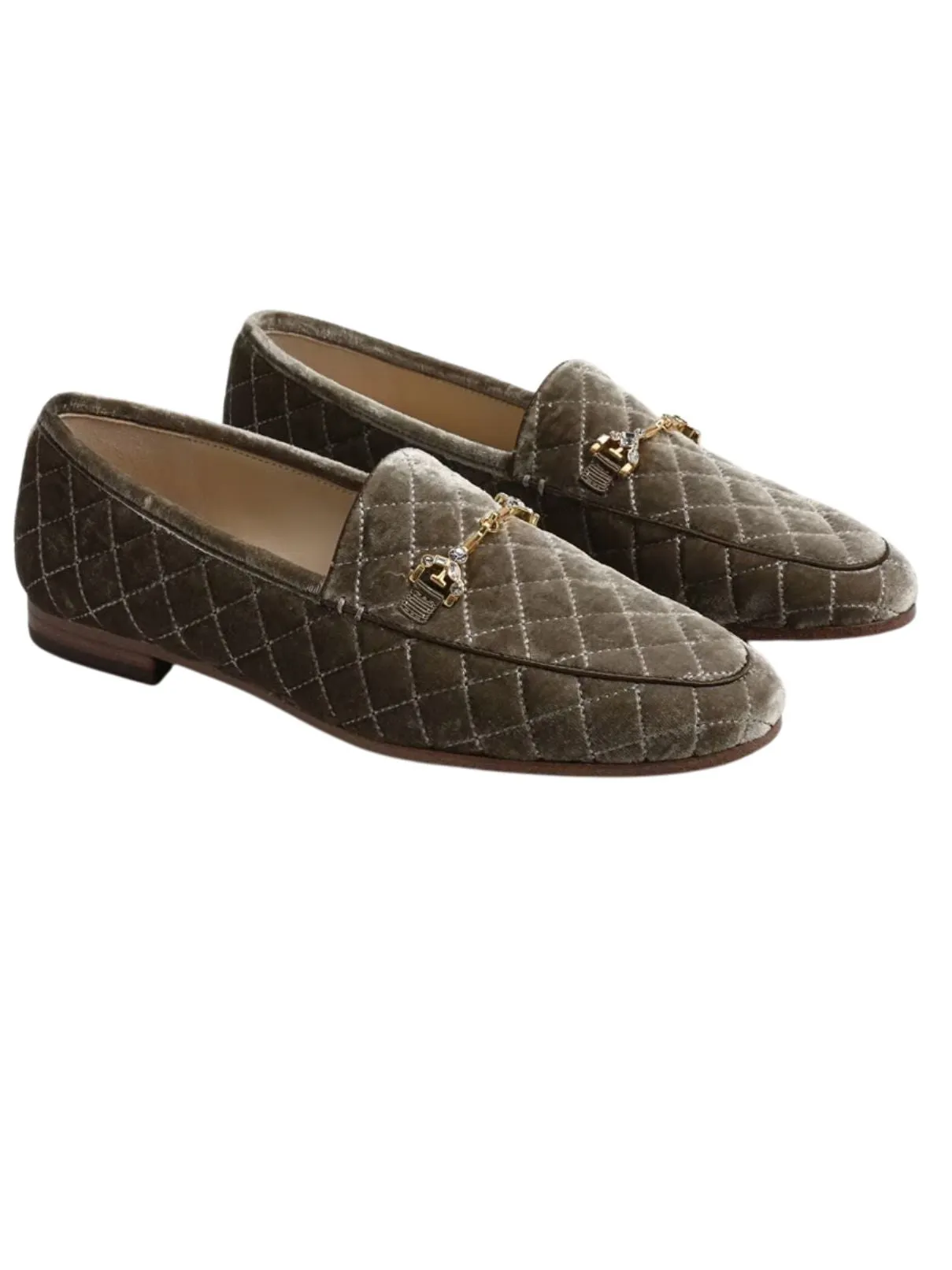 Sam Edelman Loraine Loafer in Silver Sage Velvet