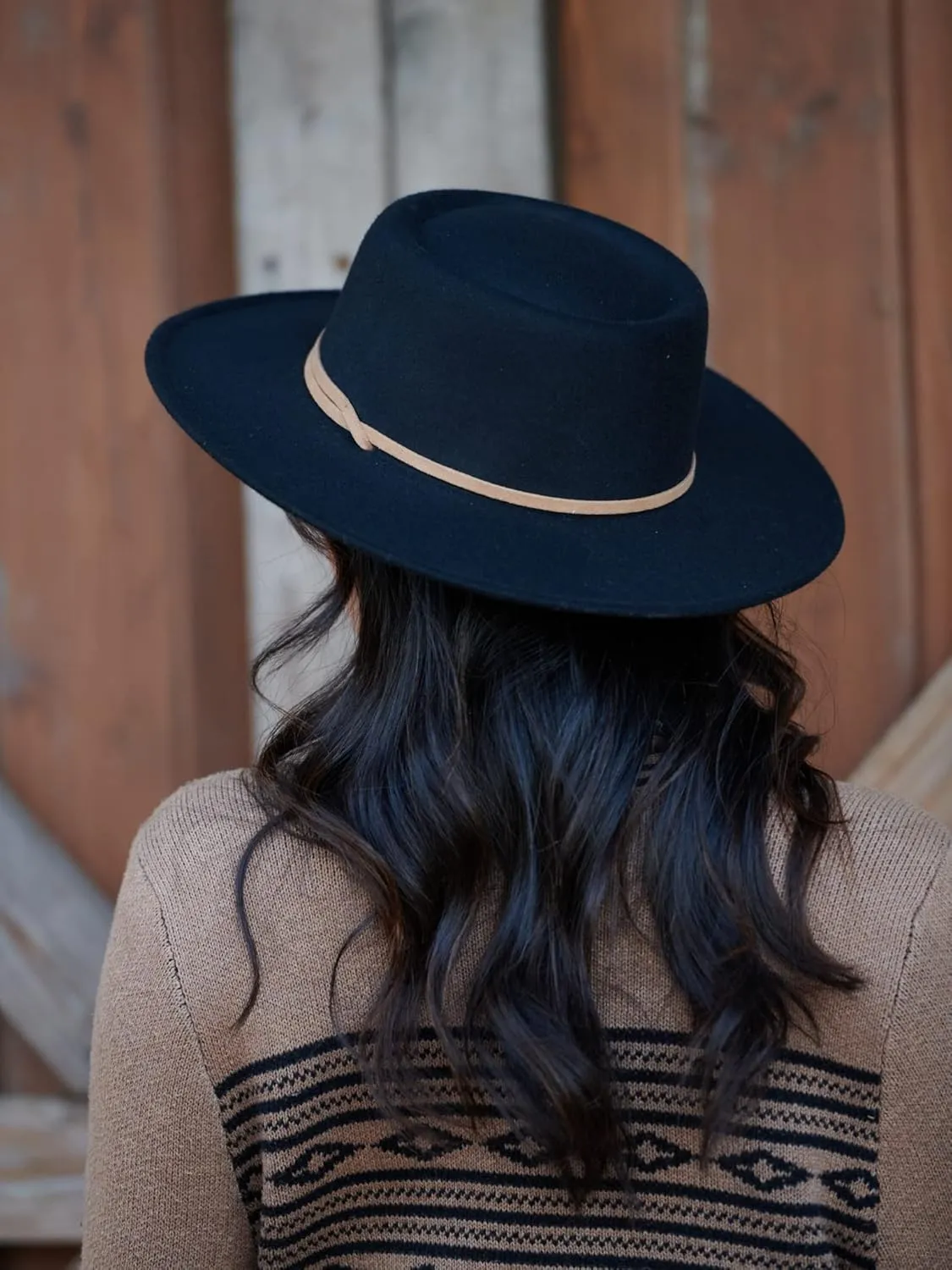 San Diego Hat Co. Women's Boater with Double Wrap Suede Band Adjustable Chin Cord Toggle and Wide and Flat Brim