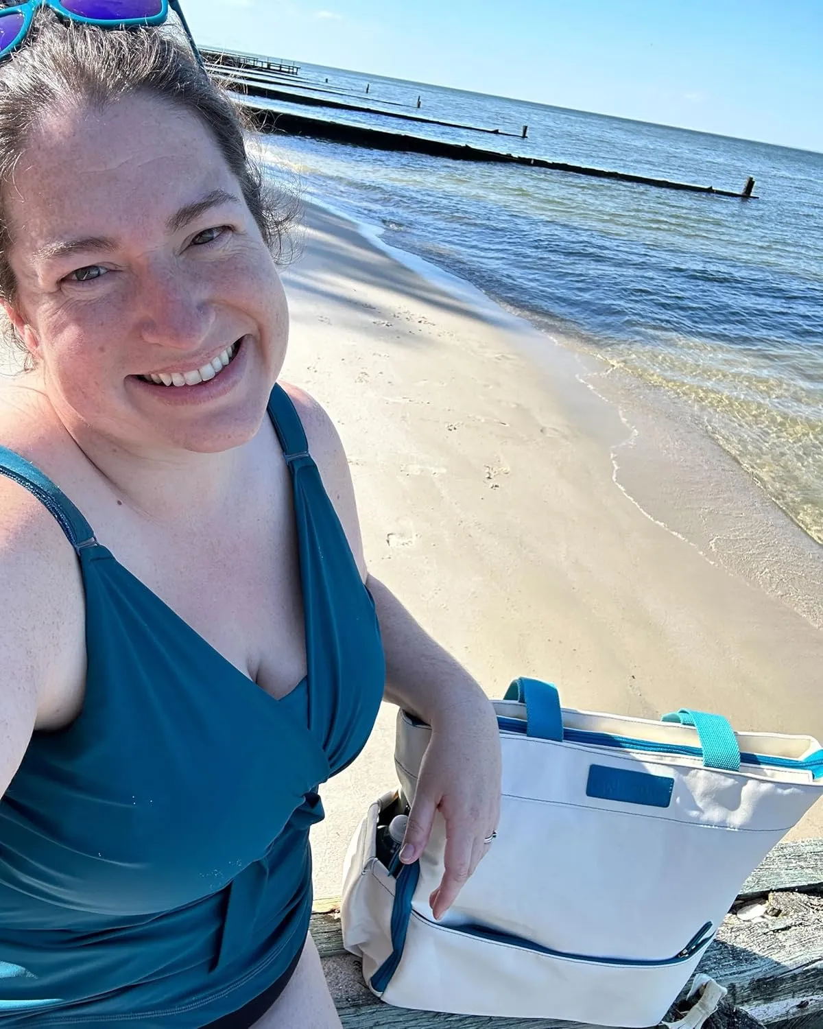 Sarah Wells Hands Free Pumping and Nursing Swim Top