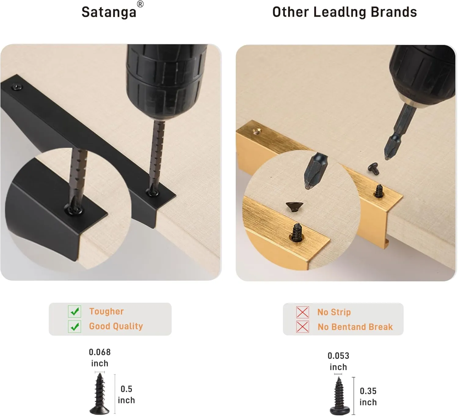 Satanga Edge Finger Tab Pull for cabinets Kitchen Concealed Drawer pulls Aluminum Flat Hidden Mount Door Long Handle for Home 10 Pack Modern Black 7.87" Overall Length Easy Installation