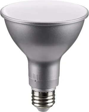 Satco S11586; 11 Watt PAR30LN LED; Medium Base; Silver Finish; CCT Selectable; 120 Volt; 40 Degree Beam Angle; 11PAR30LN/LED/5CCT/FL/120V (6 LED Bulbs)