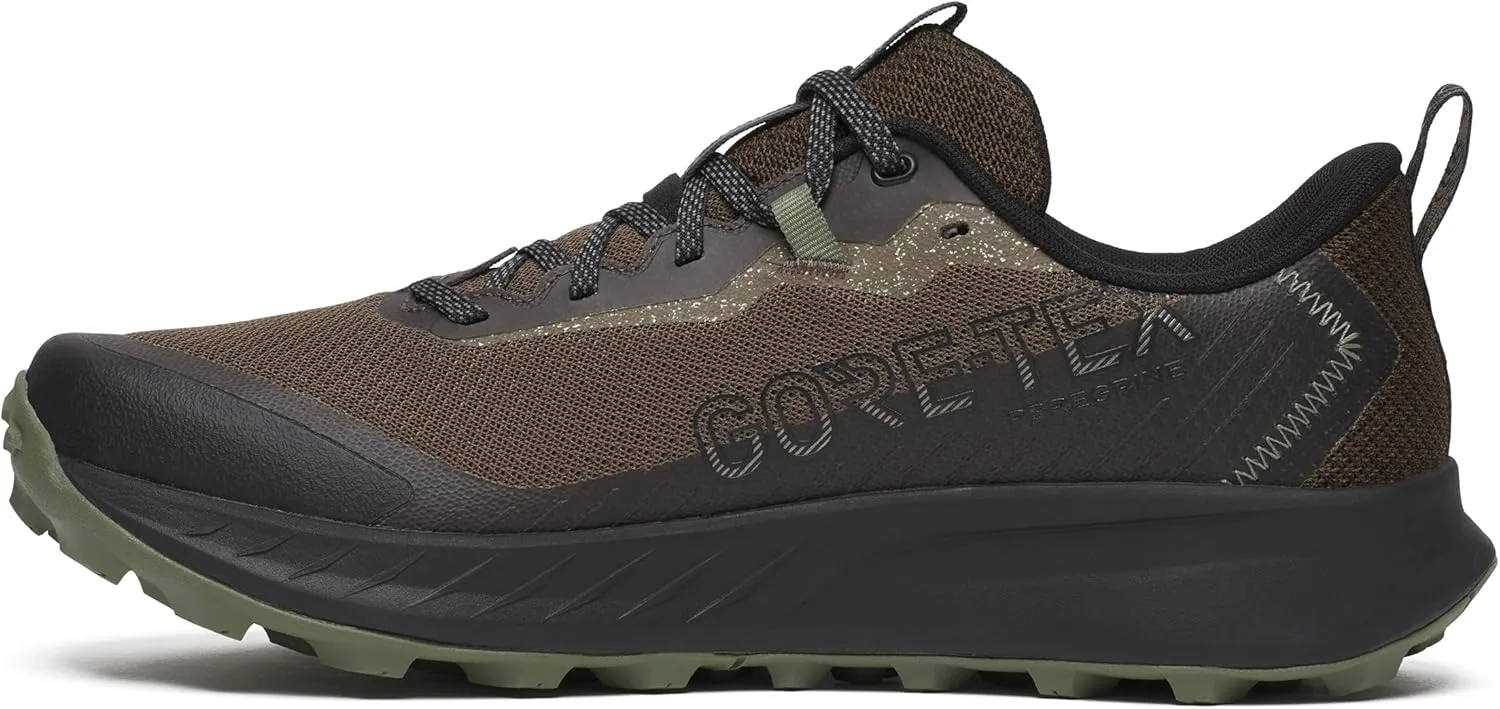 Saucony Men's Peregrine 15 Gore-Tex Waterproof Sneaker, BARK/Black, 7.5