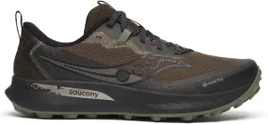 Saucony Men's Peregrine 15 Gore-Tex Waterproof Sneaker, BARK/Black, 8