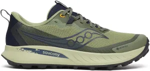 Saucony Men's Peregrine 15 Gore-Tex Waterproof Sneaker, Hemlock/Navy, 12.5