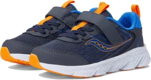 Saucony Wind 3.0 Alternative Closure (Little Big Kid) Sneaker, Navy/Peel, 5.5 X-Wide US Unisex