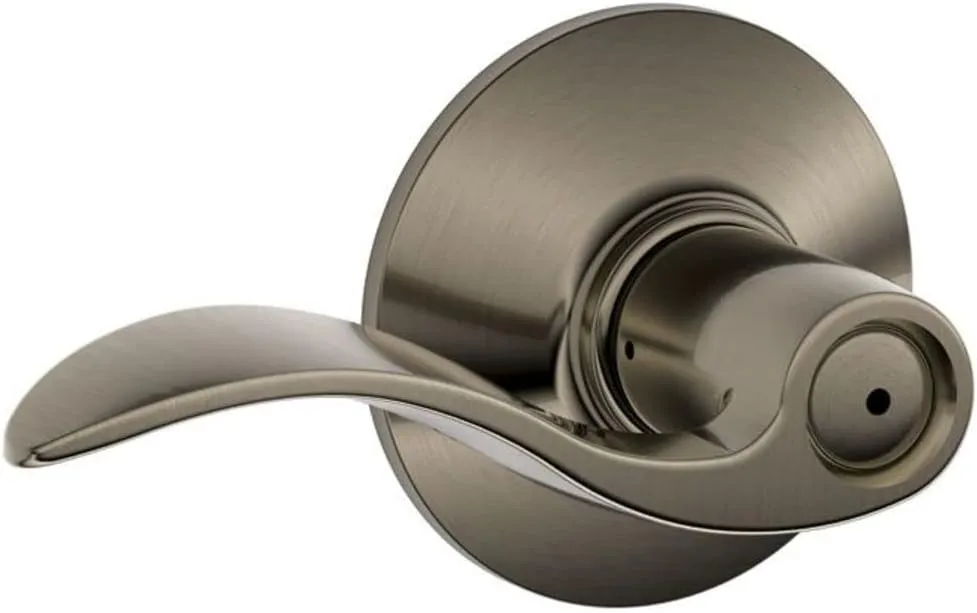 SCHLAGE F40ACC620 Accent F40 Flat Wave Reversible Door Lever Lockset, Solid, Antique Pewter