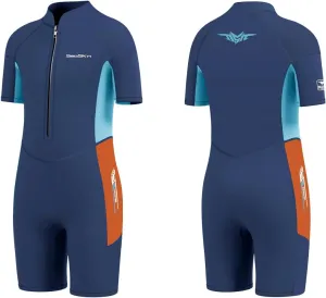 Seaskin Kids Wetsuit for Boys Girls Toddler, 2mm Front Zip Thermal Swimsuits Shorty Diving Suits