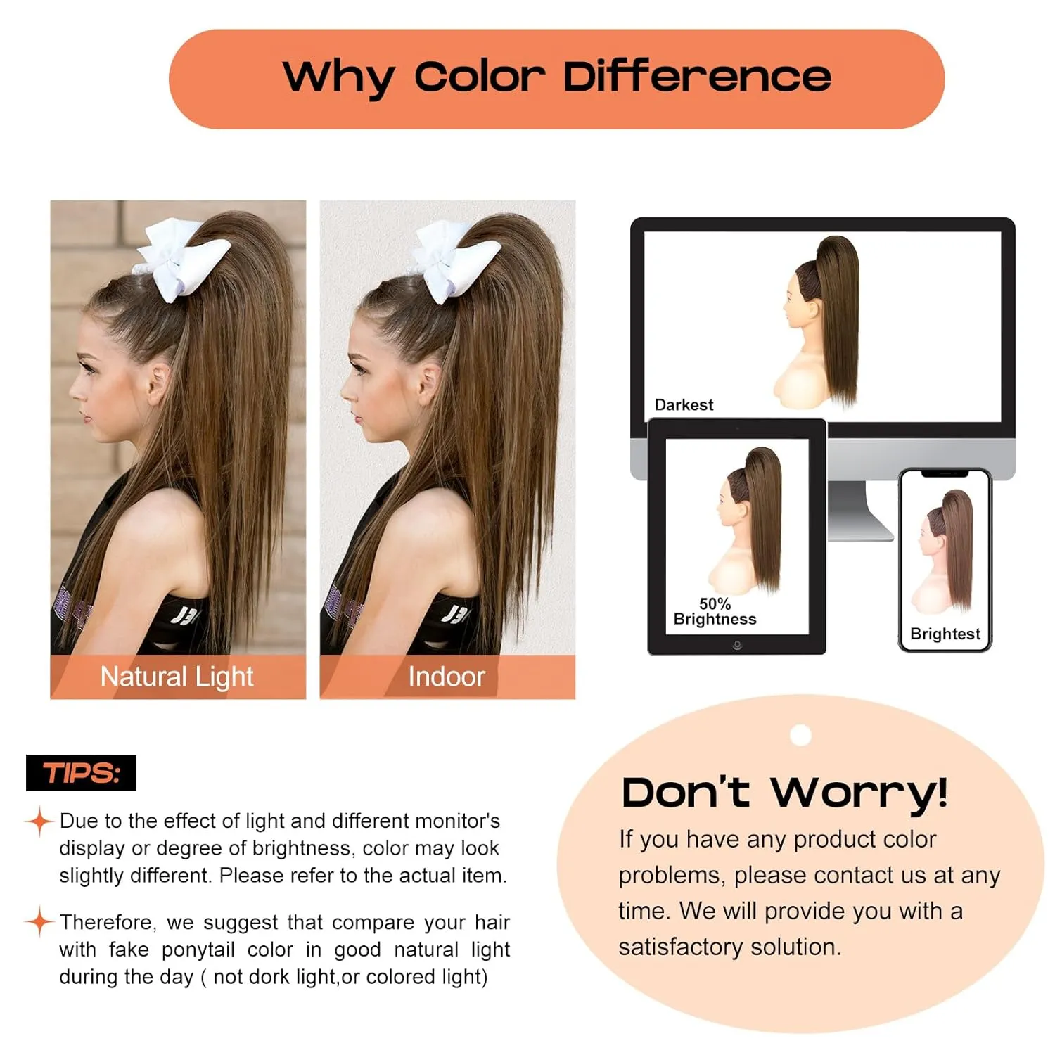 SEIKEA Cheer Ponytail Hair Piece, 16" Straight Cheerleader Hairpiece Ponytail Extension for Cheerleader Competition, Dance Ash Blonde with Light Blonde Highlights