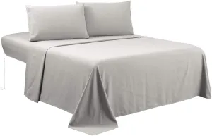 Sfoothome Full Sheets Set - White Hotel Luxury 4-Piece Bed Set, Extra Deep Pocket, 1800 Series Bedding Set, Wrinkle & Fade Resistant, Sheet & Pillow Case Set (Full, Light Gray)