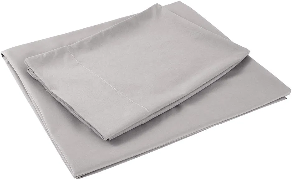 Sfoothome Full Sheets Set - White Hotel Luxury 4-Piece Bed Set, Extra Deep Pocket, 1800 Series Bedding Set, Wrinkle & Fade Resistant, Sheet & Pillow Case Set (Full, Light Gray)