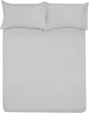 Shreem Linen Microfiber RV Sheet Sets, 48x75 3/4 Full Bunk, Light Grey Solid - Fits Mattresses up to 8 Inches Deep, 4 Piece RV Bed Sheets for Campers, Motorhomes, and Travel Trailers
