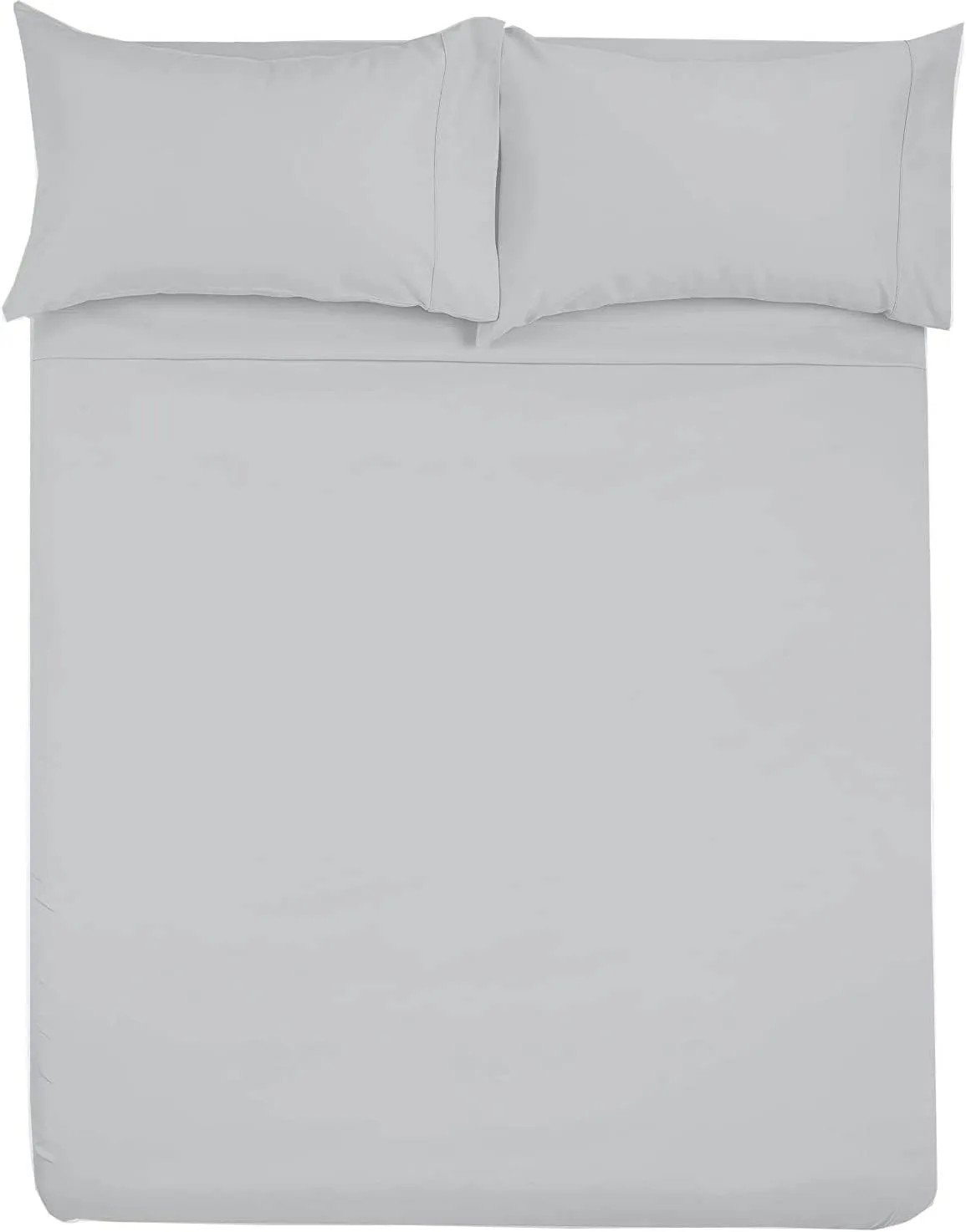 Shreem Linen Microfiber RV Sheet Sets, 48x75 3/4 Full Bunk, Light Grey Solid - Fits Mattresses up to 8 Inches Deep, 4 Piece RV Bed Sheets for Campers, Motorhomes, and Travel Trailers