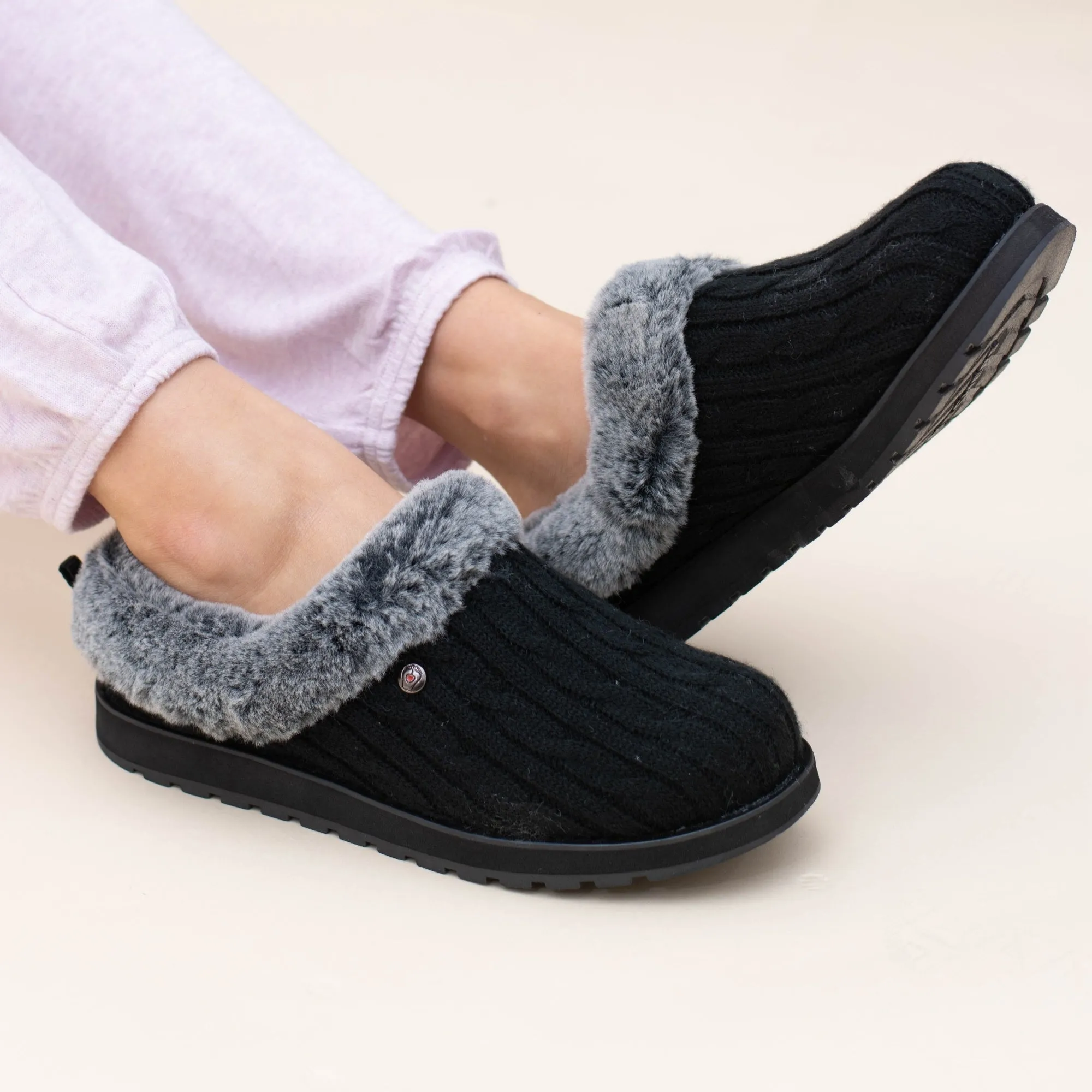 Skechers 31204/BLK KEEPSAKES ICE ANGEL Womens Mule Slippers Black