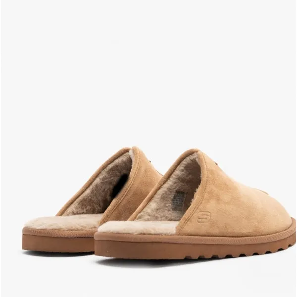 Skechers 66094/TAN RENTEN PALCO Mens Mule Slippers Tan