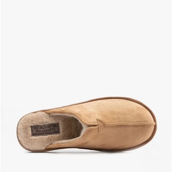Skechers 66094/TAN RENTEN PALCO Mens Mule Slippers Tan