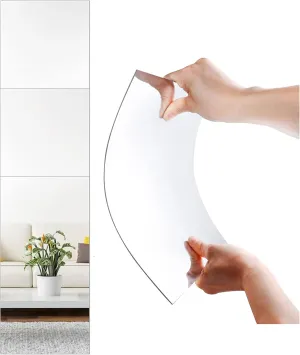 SLDIYWOW Wall Mirror Full Length, 4Pcs Full Body Mirror for Bedroom, Safety Unbreakable Mirror Great for Baby Kids Toddler, Full Body Mirror Tiles for Bedroom, Home Gym, Living Room