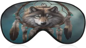 Sleep Mask 3D Wolf Dream Catcher Light Blocking Sleeping Eye Mask, Eye Cover with Adjustable Strap Eye Sleep Shade Cover