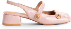 Slingback Mary Jane Heels for Women Low Block Heel Closed Square Toe Pump Shoes Heels Classic Daily Office Dressy Shoes