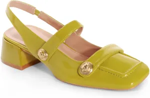Slingback Mary Jane Heels for Women Low Block Heel Closed Square Toe Pump Shoes Heels Classic Daily Office Dressy Shoes