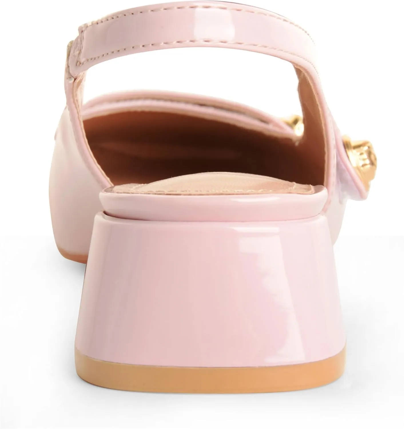 Slingback Mary Jane Heels for Women Low Block Heel Closed Square Toe Pump Shoes Heels Classic Daily Office Dressy Shoes
