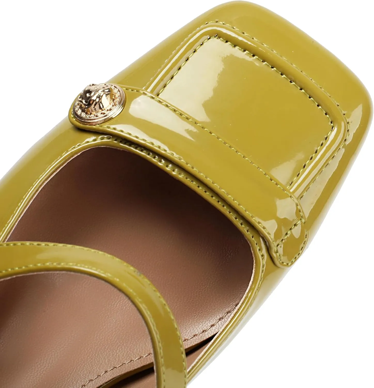Slingback Mary Jane Heels for Women Low Block Heel Closed Square Toe Pump Shoes Heels Classic Daily Office Dressy Shoes