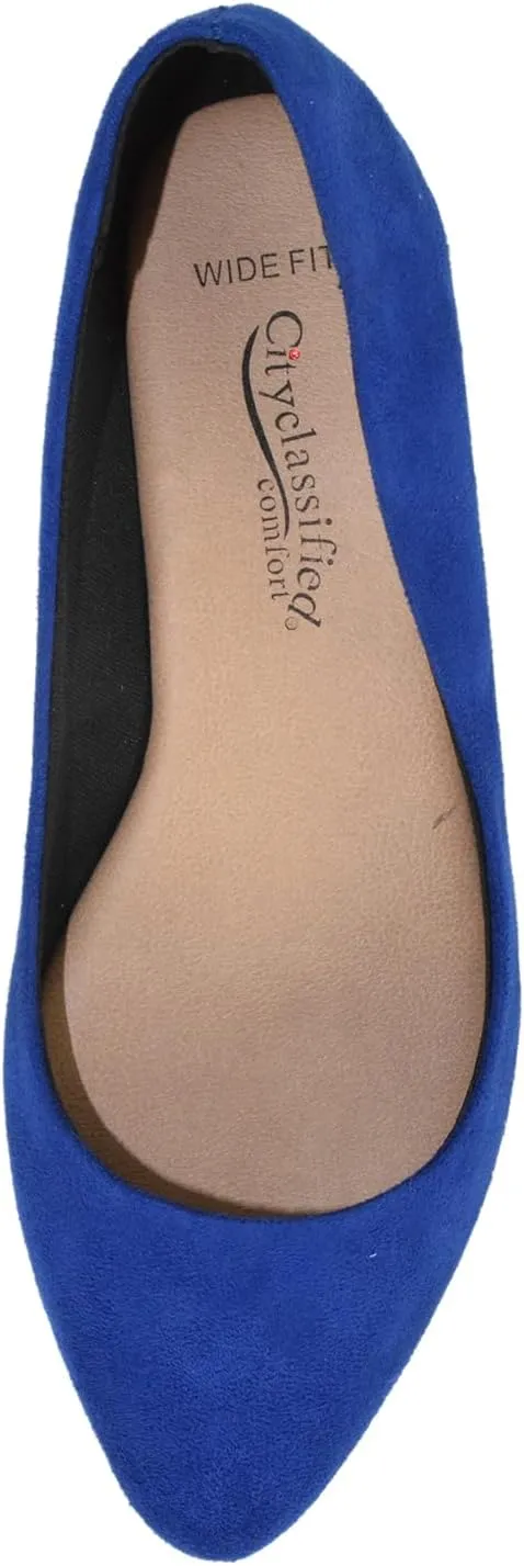Soda City Classified Women Casual Flat Office Shoes Wide Width Fit Pointy Toe W-Hold