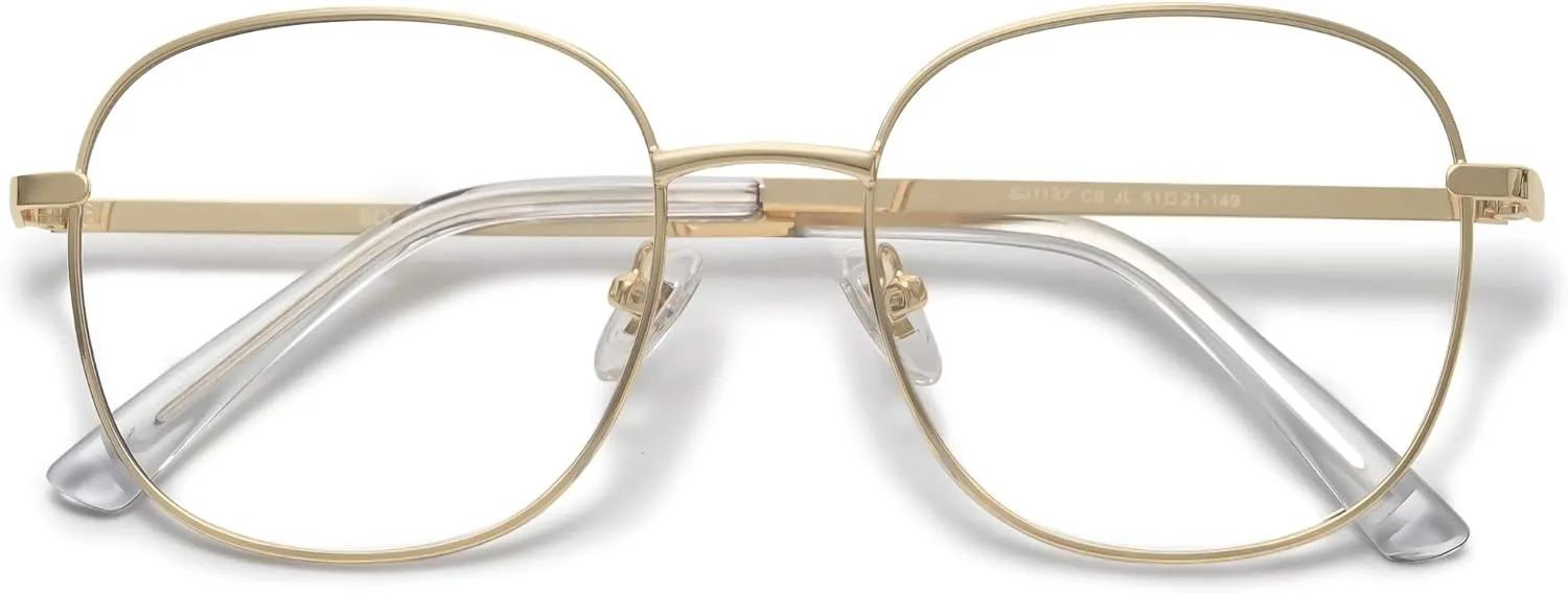 SOJOS Classic Square Blue Light Blocking Glasses for Women Men Stylish Computer Glasses SJ1137