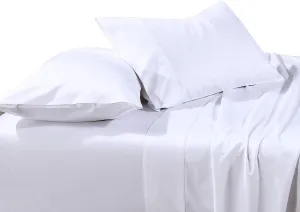 Solid White Brushed Microfiber King Size Bed Sheet Set