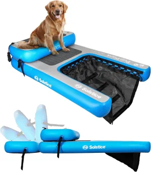 SOLSTICE Inflatable Pup Plank, Dog Water Ramp for Boats & Docks, Boost Step, 220 lb Capacity - Floating Platform for Pets for Lake, River, Beach & Swimming Pool, Includes Pump, Patent-Protected Design