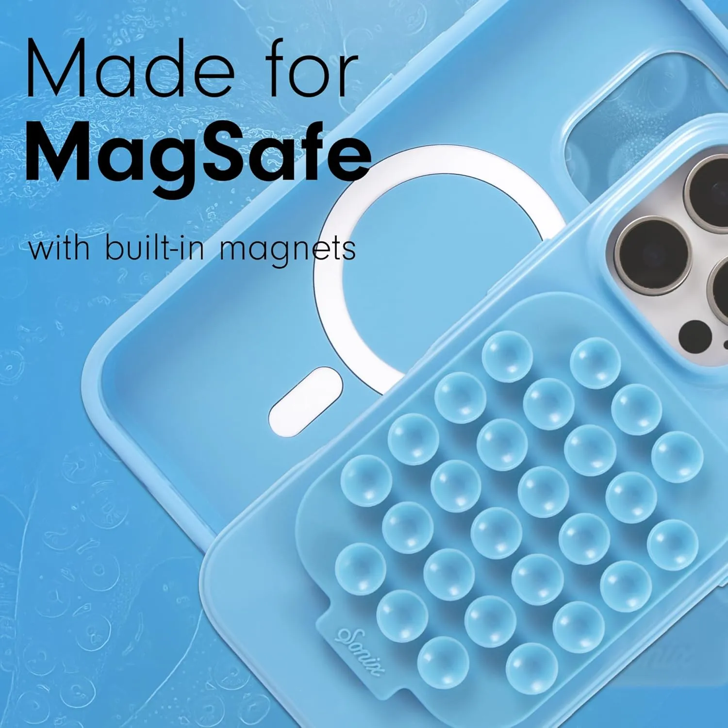 Sonix Case for iPhone 16 Pro Max with Magnetic Suction Mount | Compatible with MagSafe | 10ft Drop Tested | Light Blue