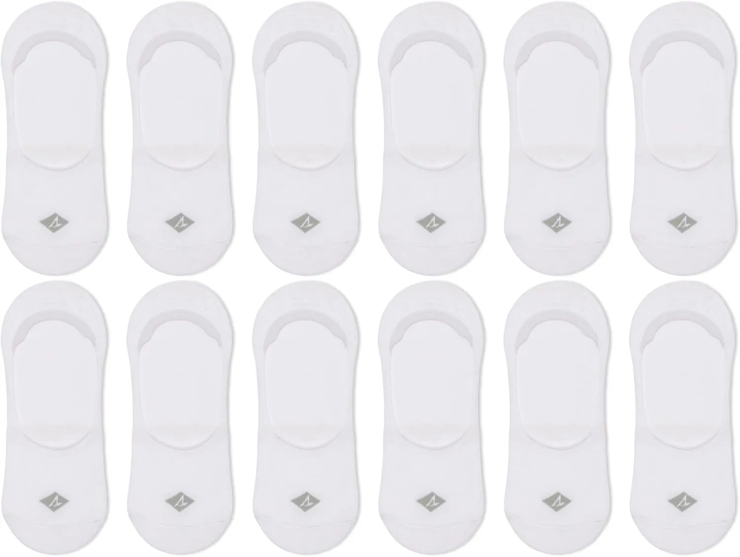 Sperry Women's Solid Sneaker Liners with Arch Support 12 Pair Pack, White, Women's Shoe Size 4-10