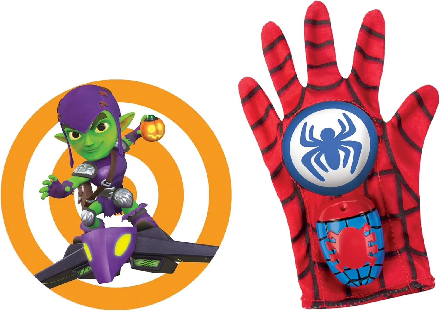 Spidey and His Amazing Friends Spidey Water Web Glove, Marvel Preschool Water Toy with Green Goblin Target, 3  Years