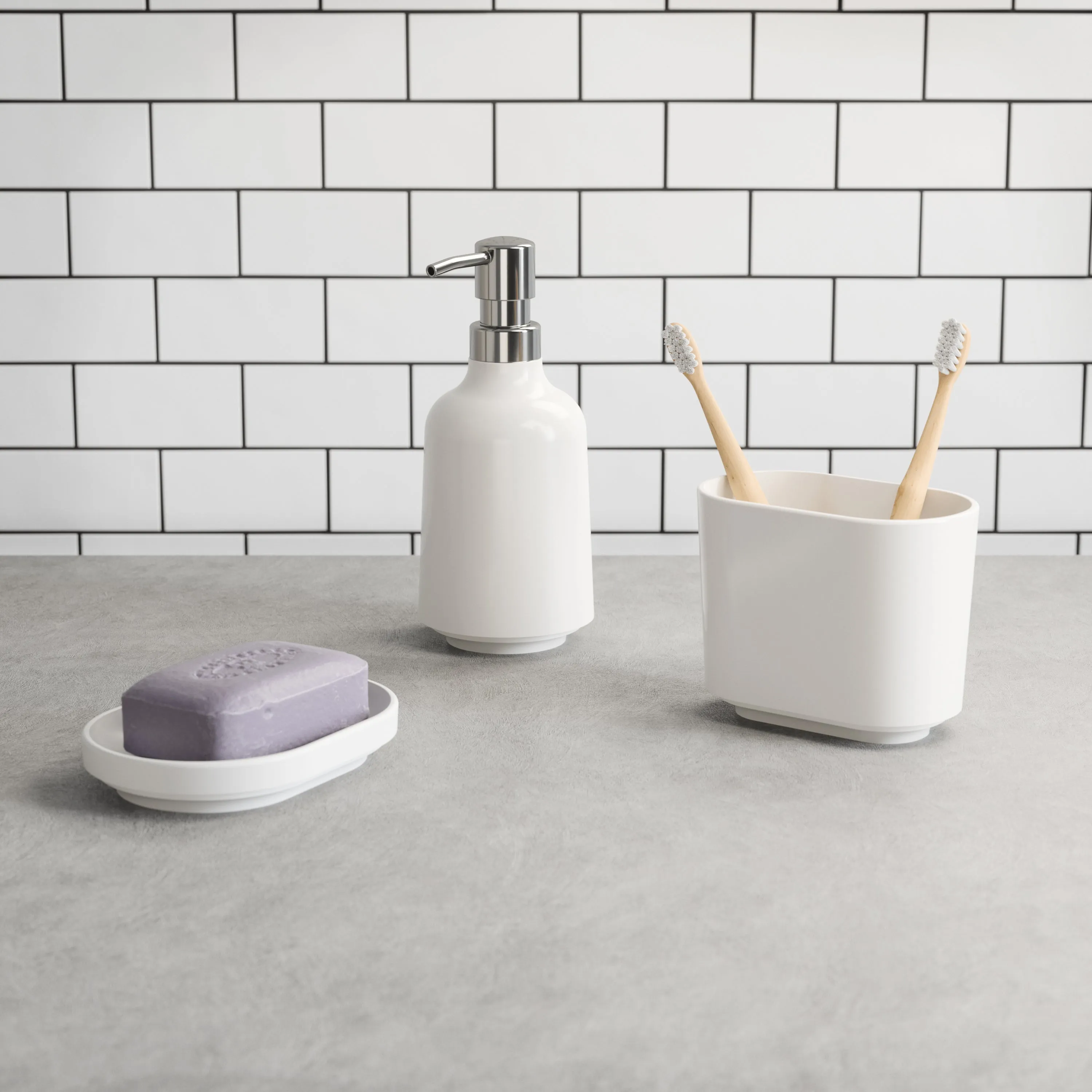 Step Soap Pump - White